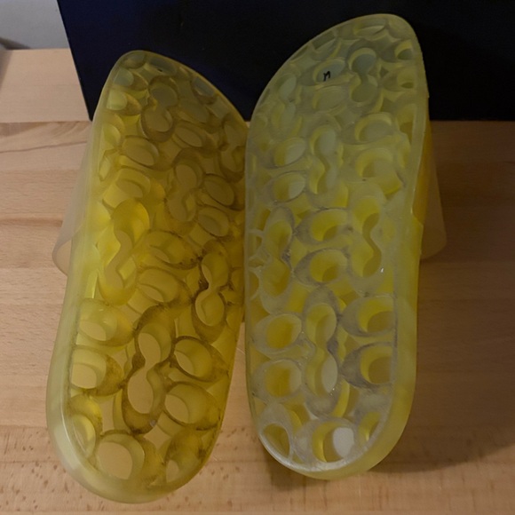 Coach Translucent Canary Yellow Slide Sandals Sz 11 D main image 4
